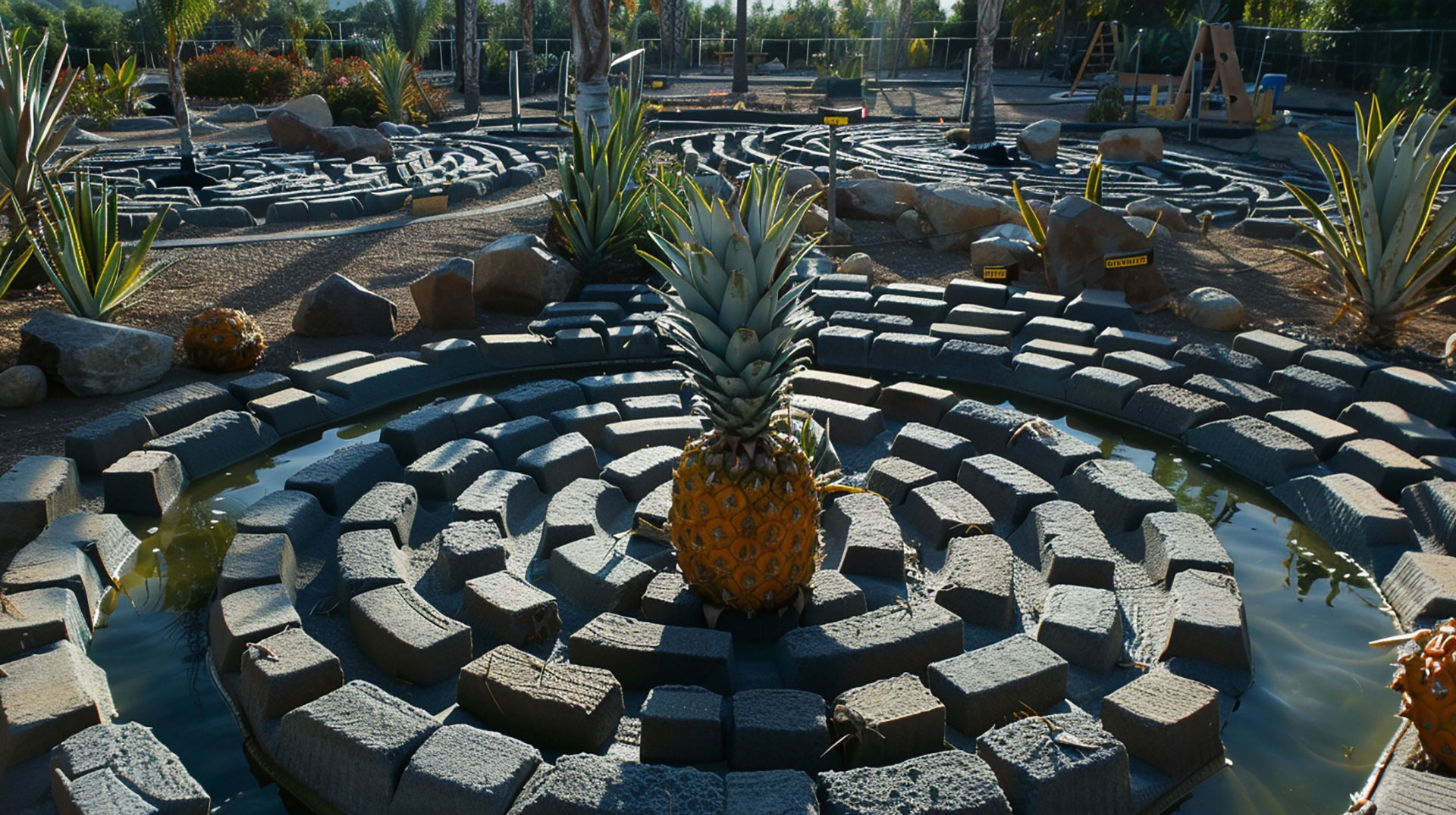 HD Pineapple Garden Maze Images for Free Download