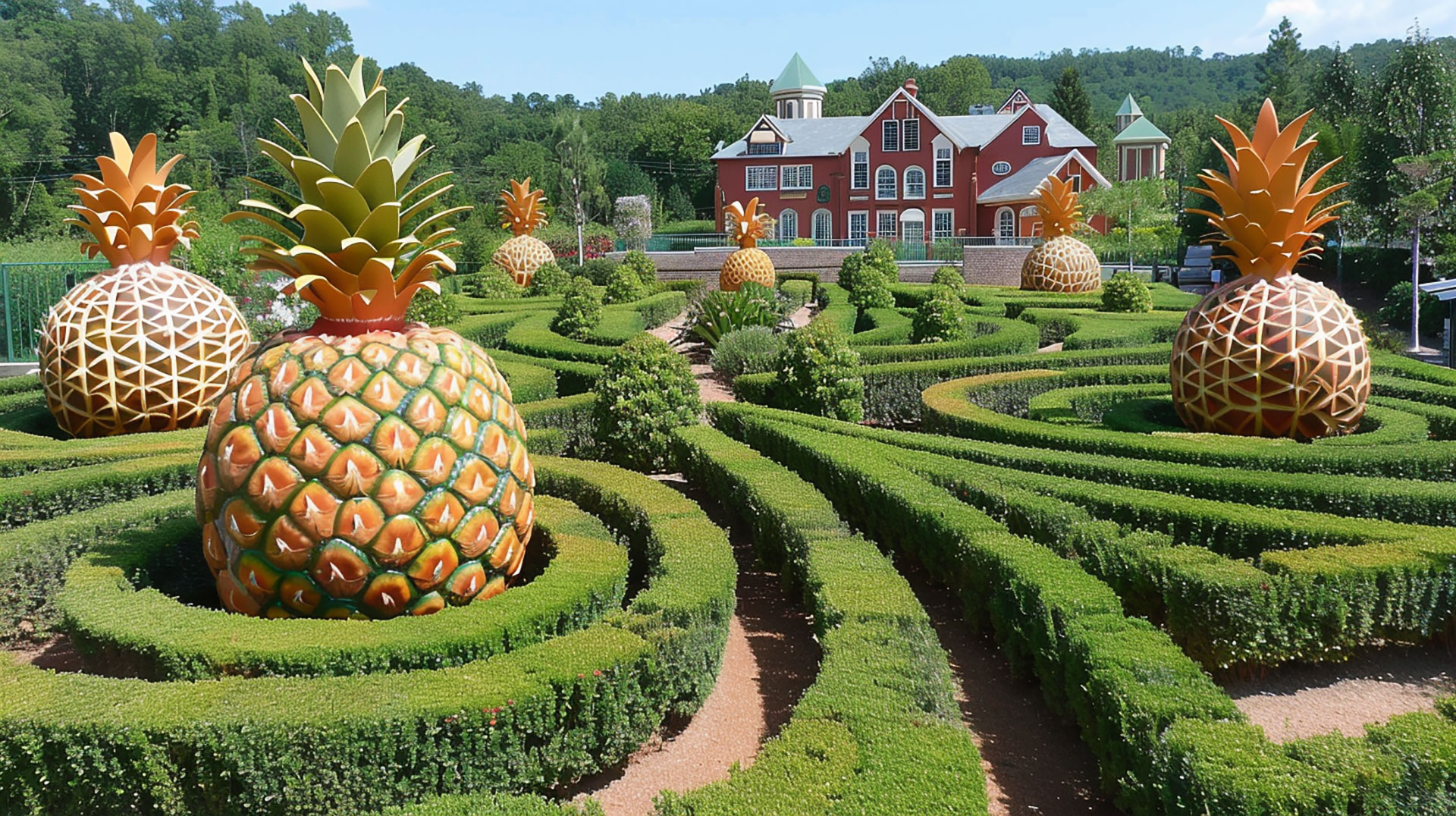 Free Pineapple Garden Maze Stock Photos Available