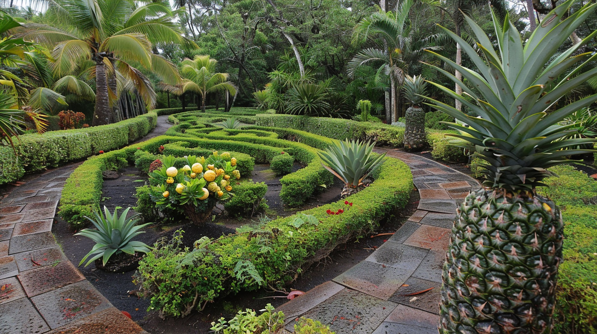 Free Pineapple Garden Maze Images for Personal Use