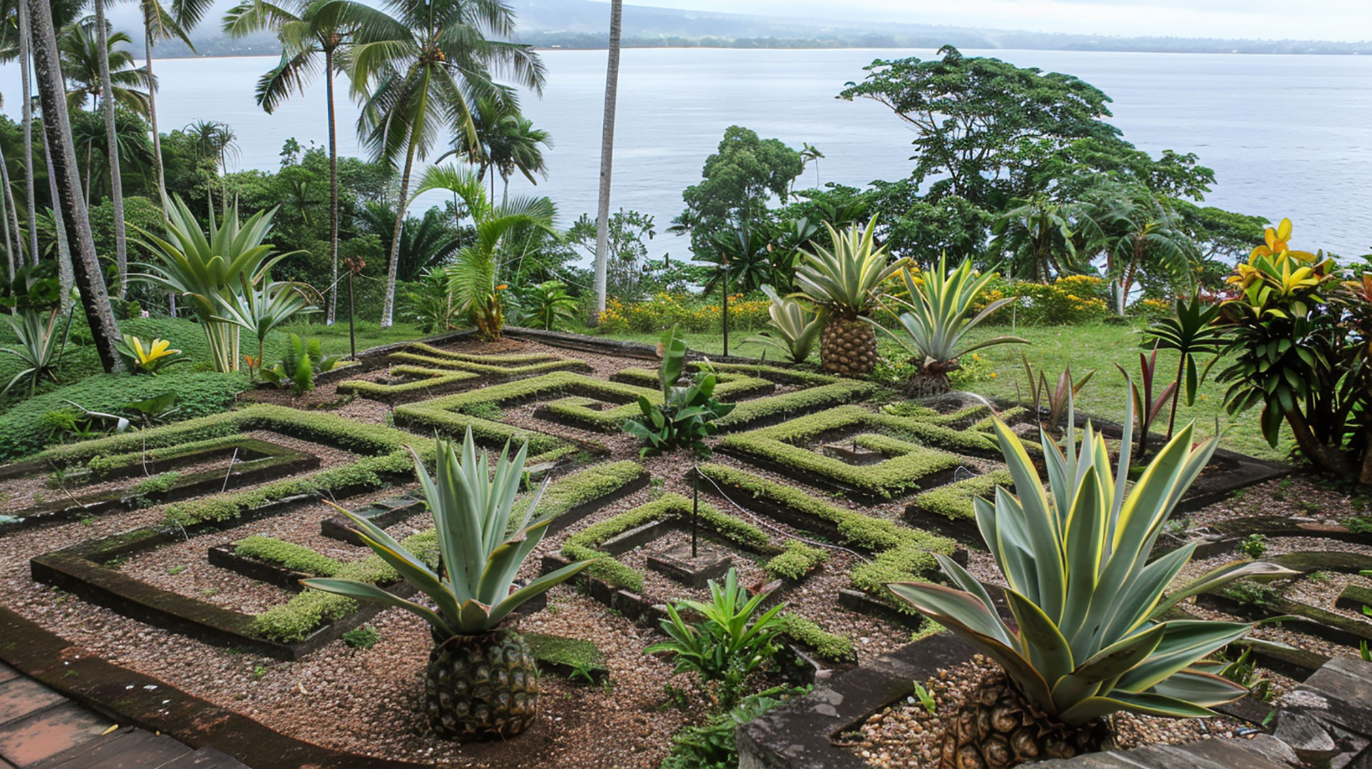 Discover Pineapple Garden Maze Digital Artwork