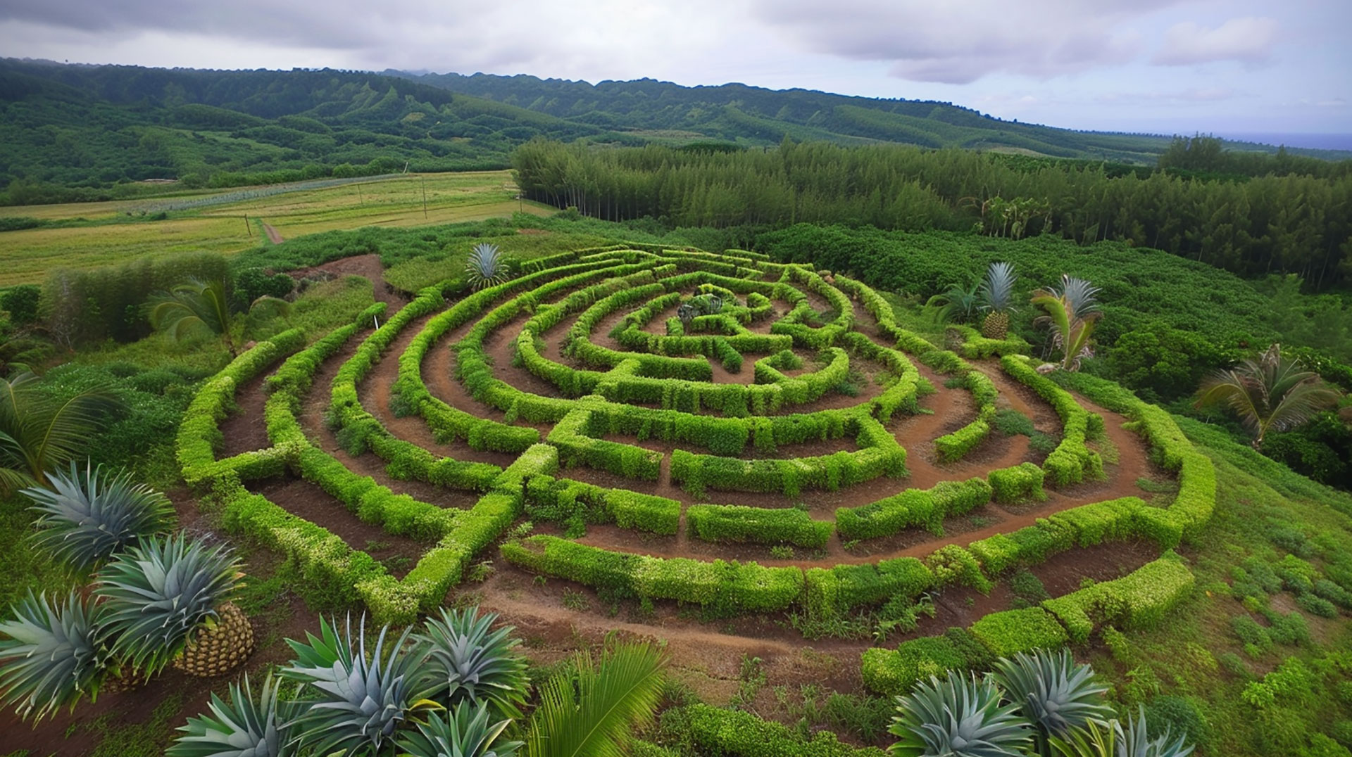 Stunning Pineapple Garden Maze Photos for Creative Use