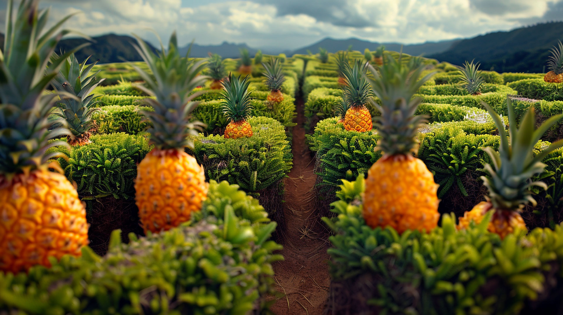 Wander Through Lush Pineapple Garden Maze with High-Resolution Images