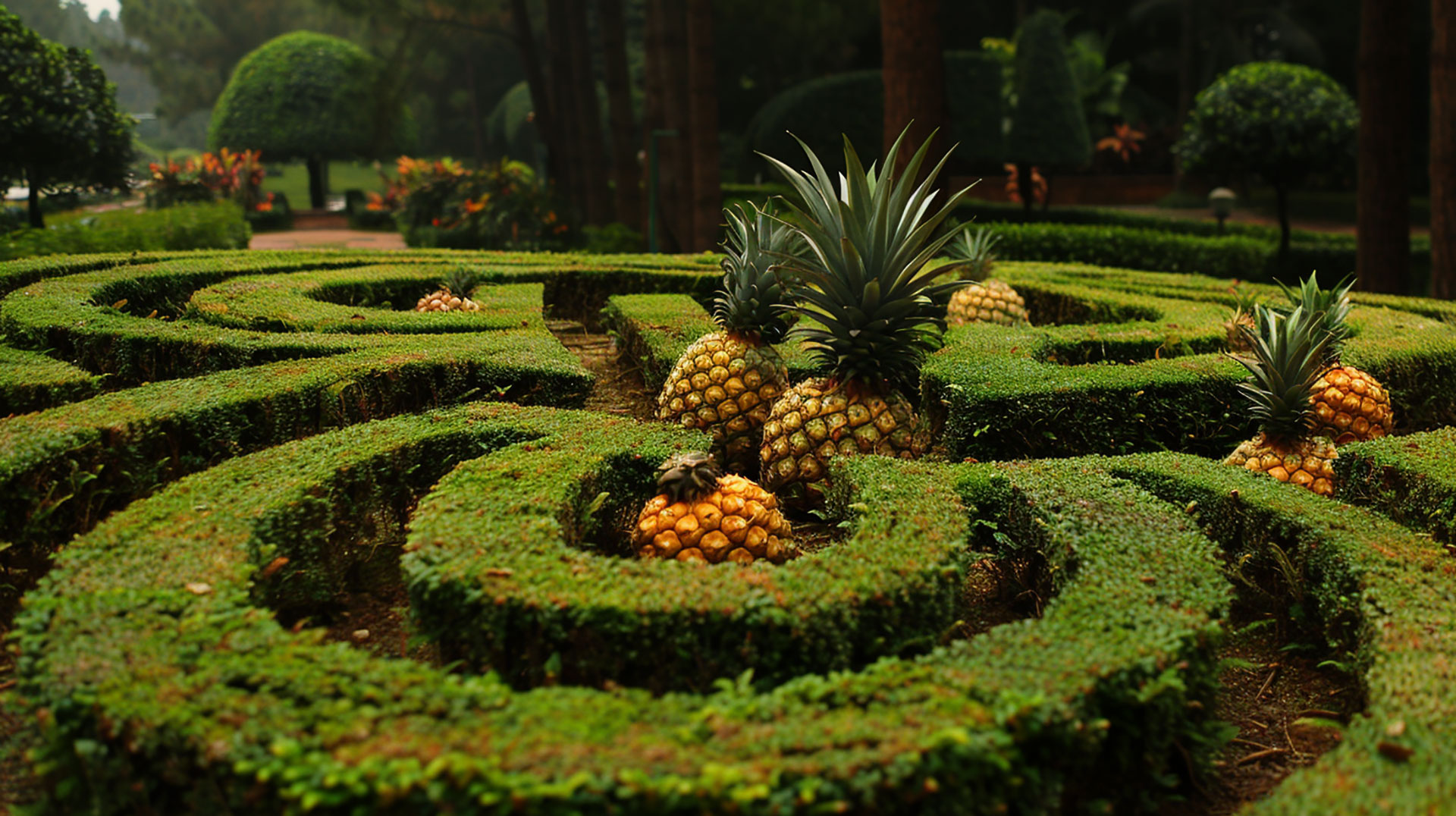 Free Pineapple Garden Maze Images for Personal Use