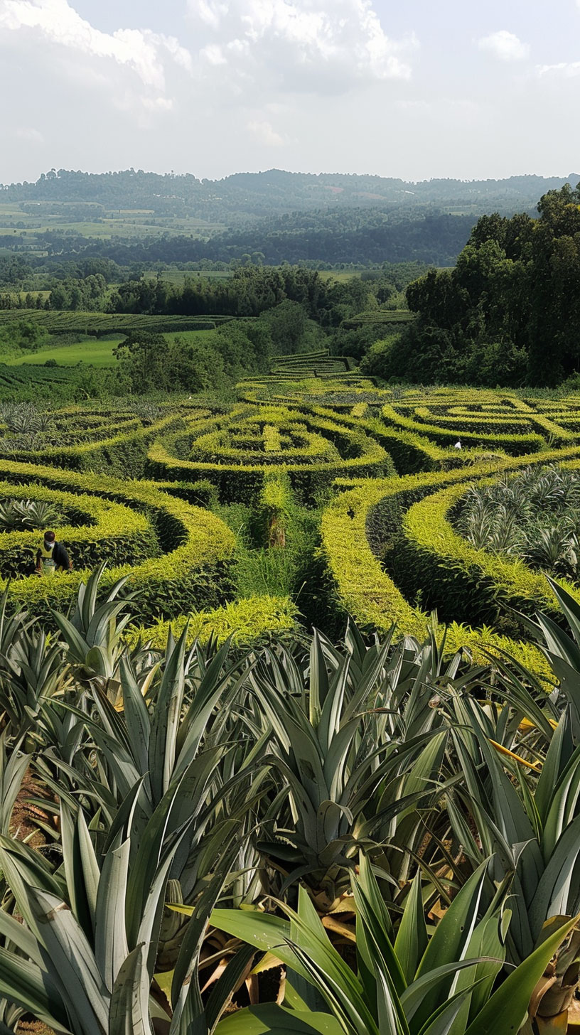 Captivating Pineapple Garden Maze Images for Mobile Devices