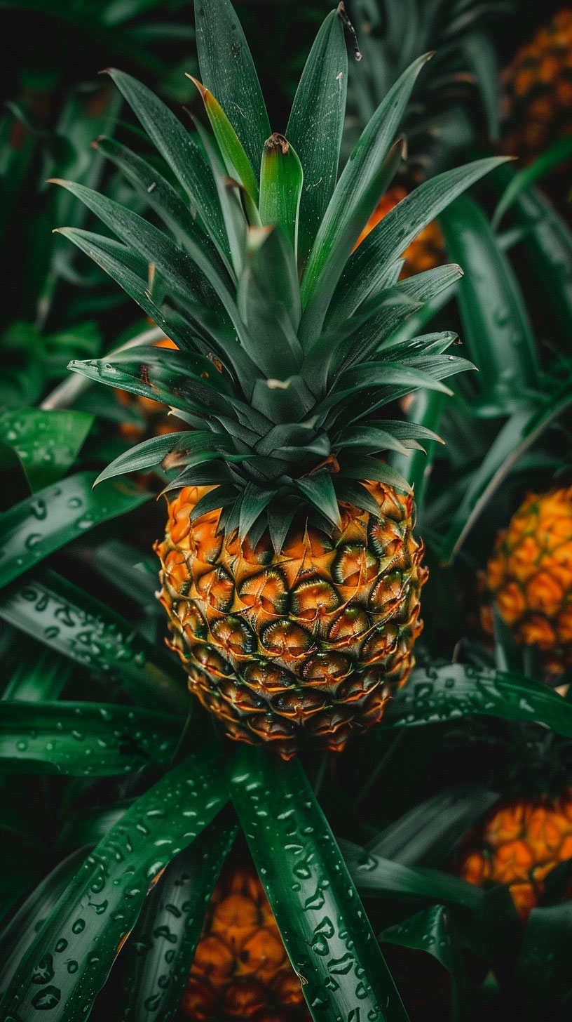 High-Resolution Pineapple Plant Pictures for Smartphone Wallpaper