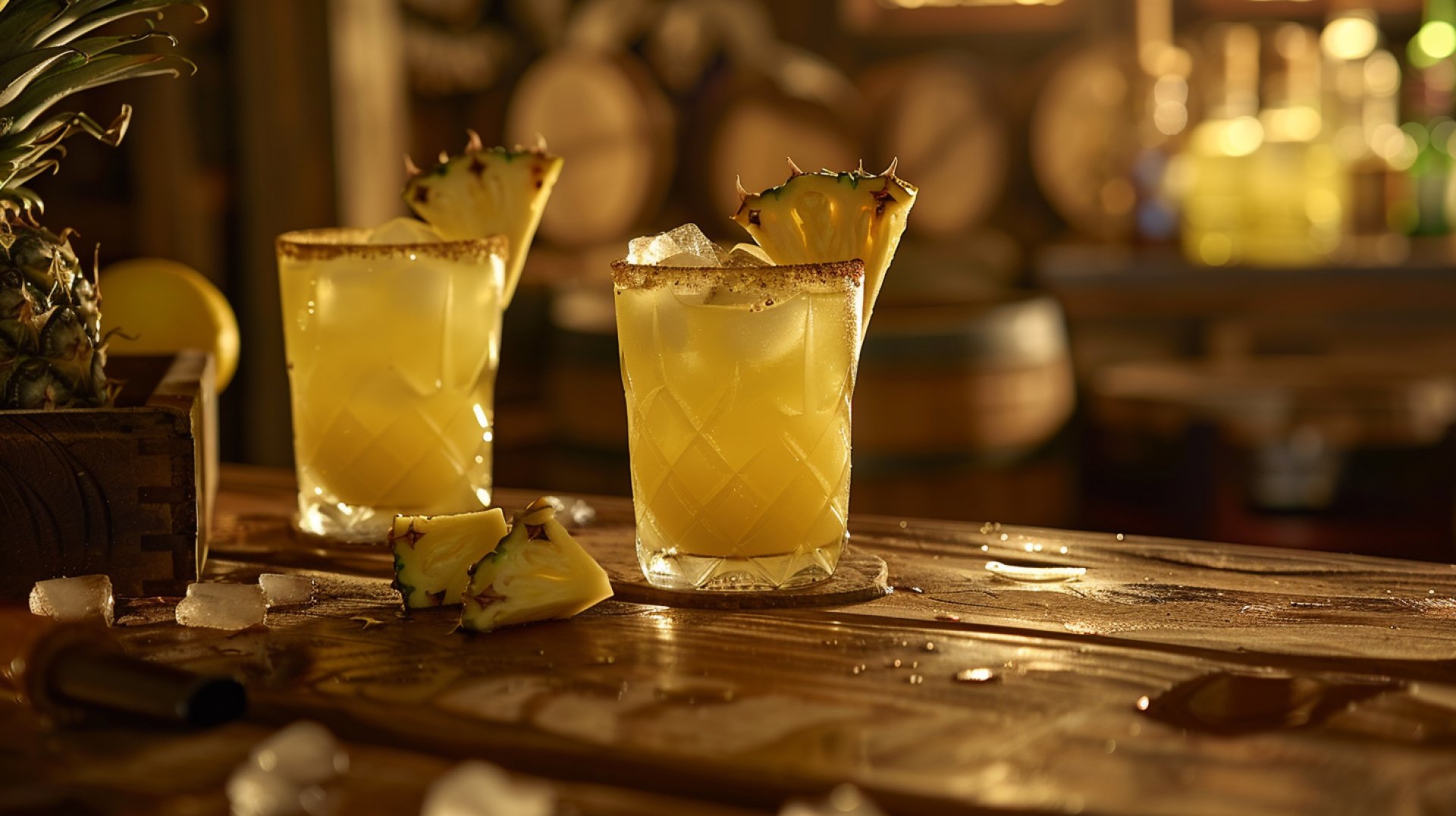 Digital Backgrounds Featuring Pineapple Tequila Cocktails