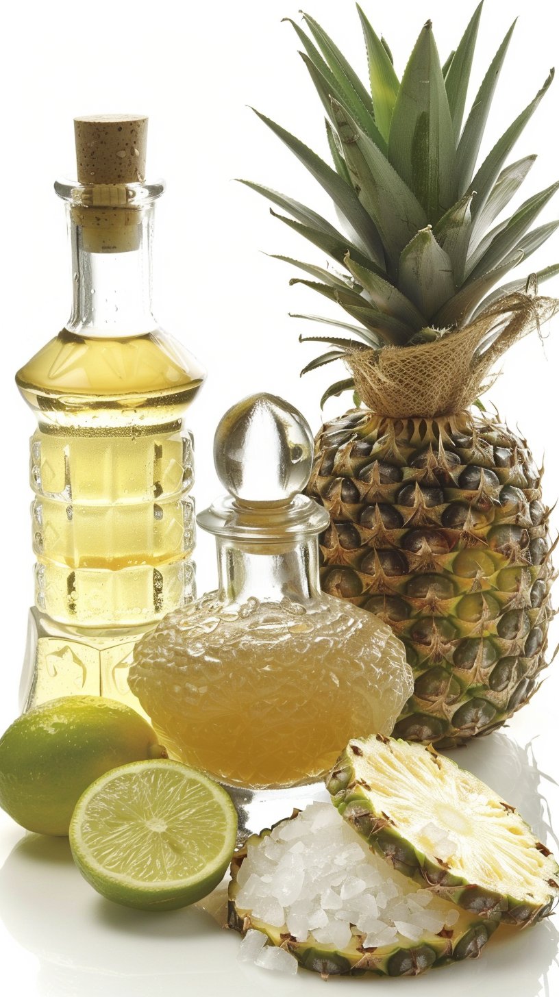 Exotic Pineapple Tequila Digital Backgrounds for Smartphones