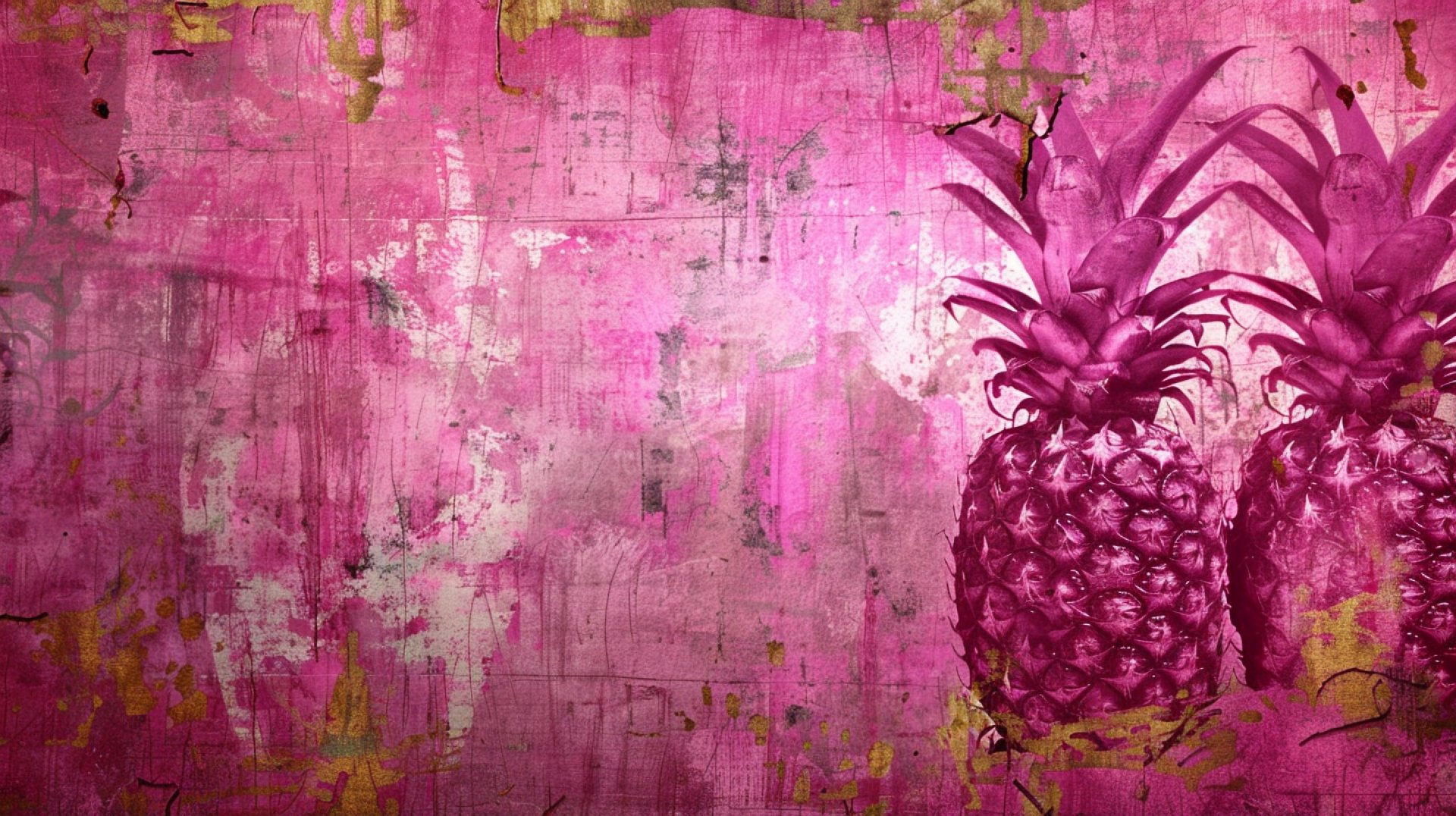 Bright 16:9 Pink Pineapple Wallpapers for Your Screen