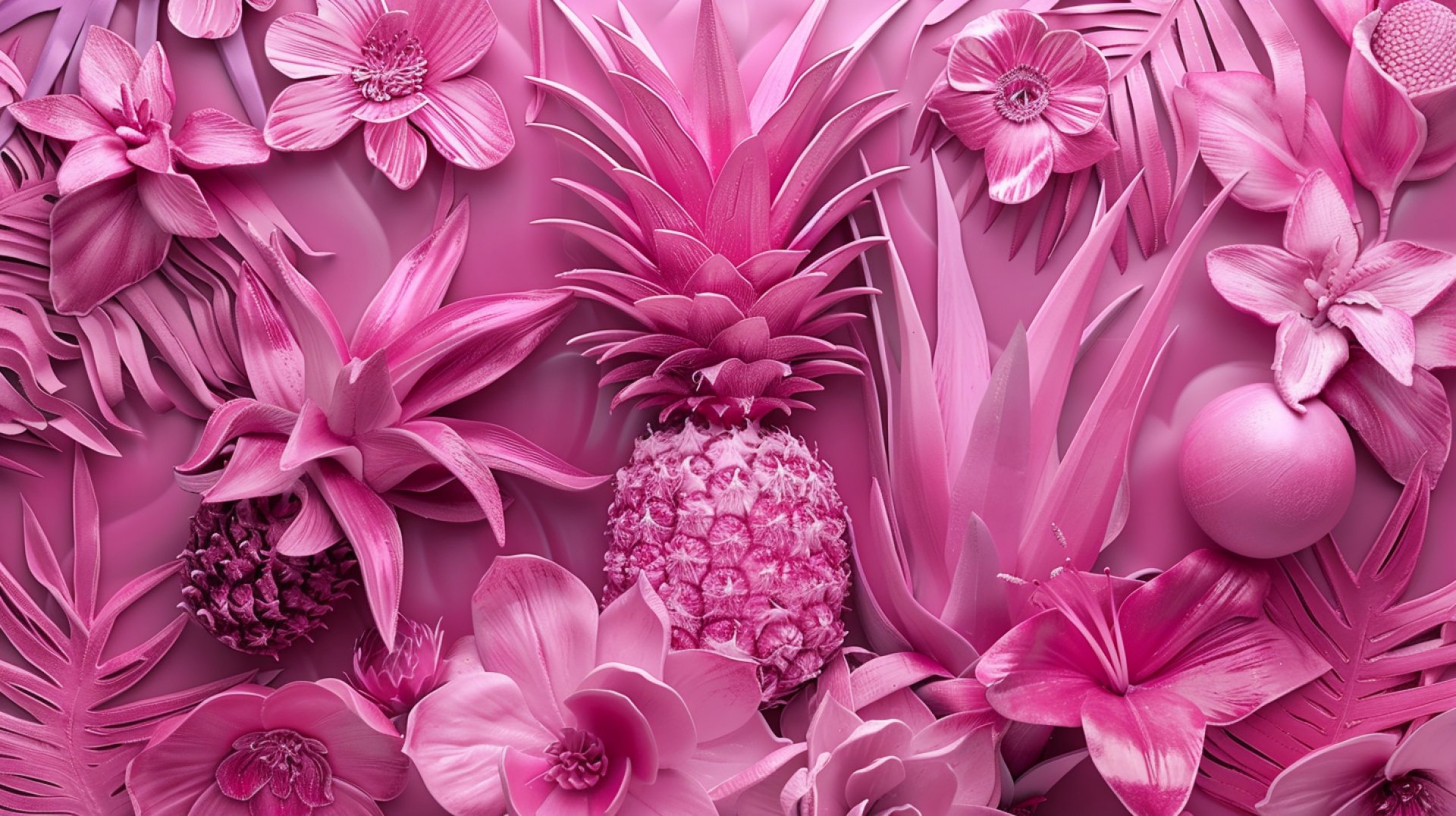 Vivid 1920x1080 Pink Pineapple Wallpapers for Lively Decor