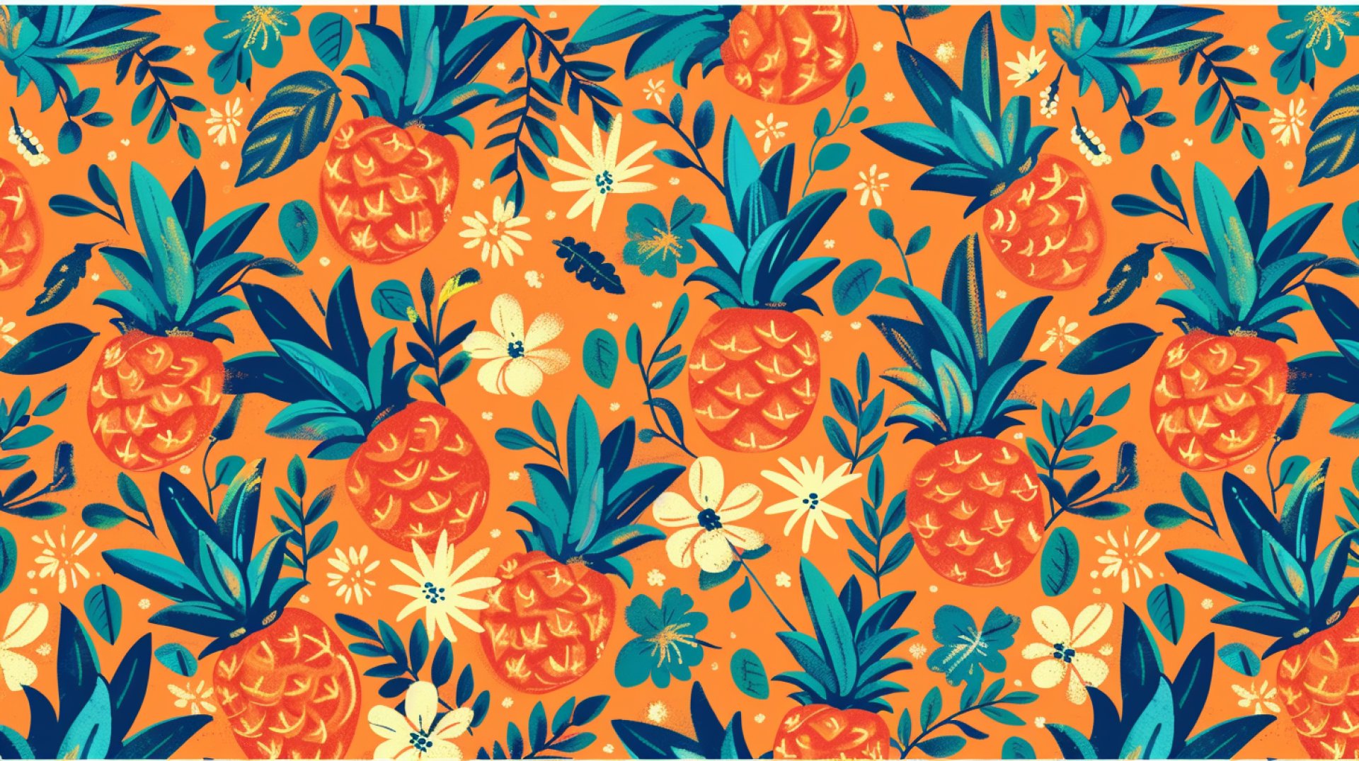 Summer Pineapple Wallpaper: Perfect for 16:9 Screens