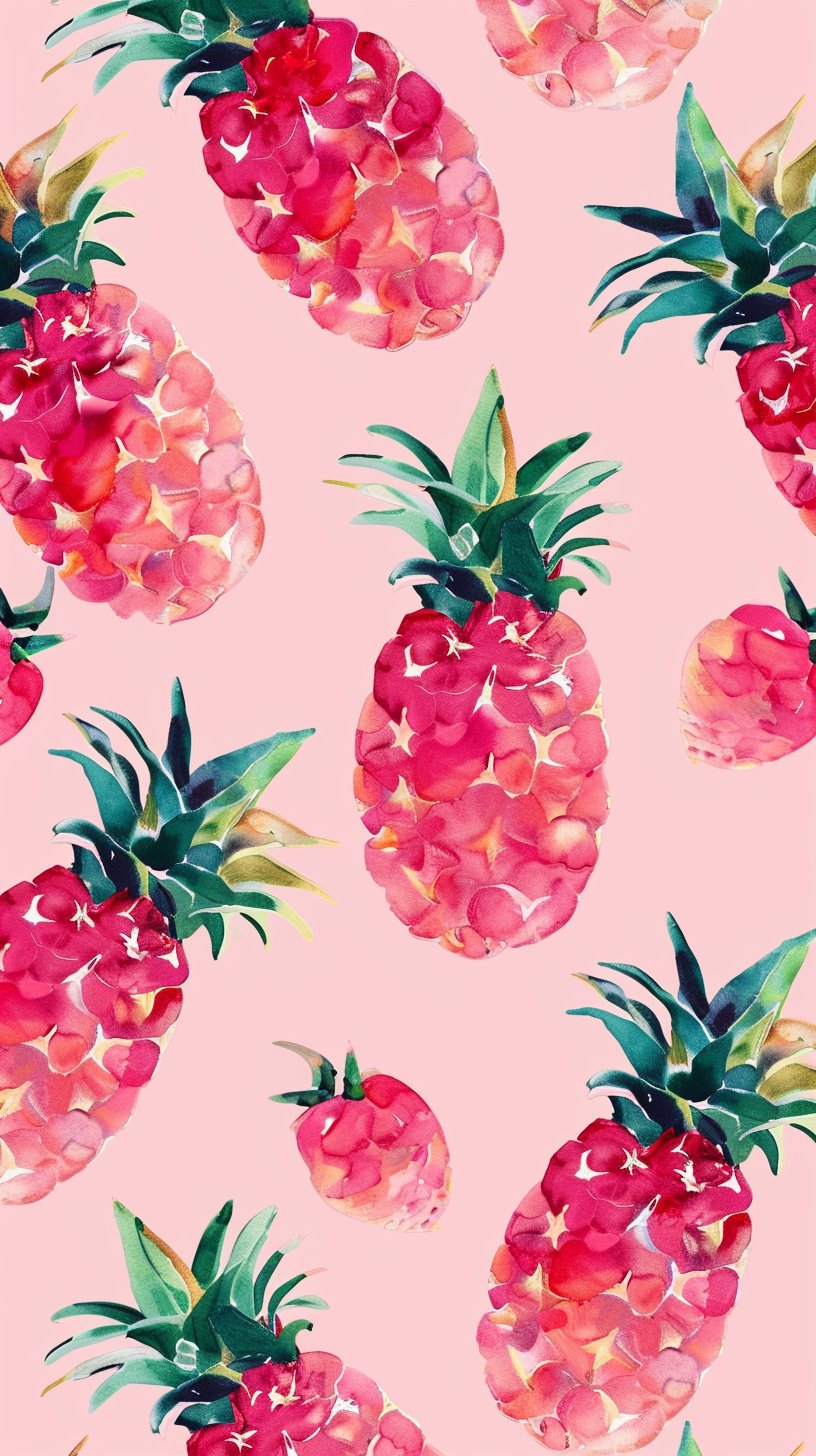 Vibrant Pineapple Digital Wallpapers for Android and iPhone