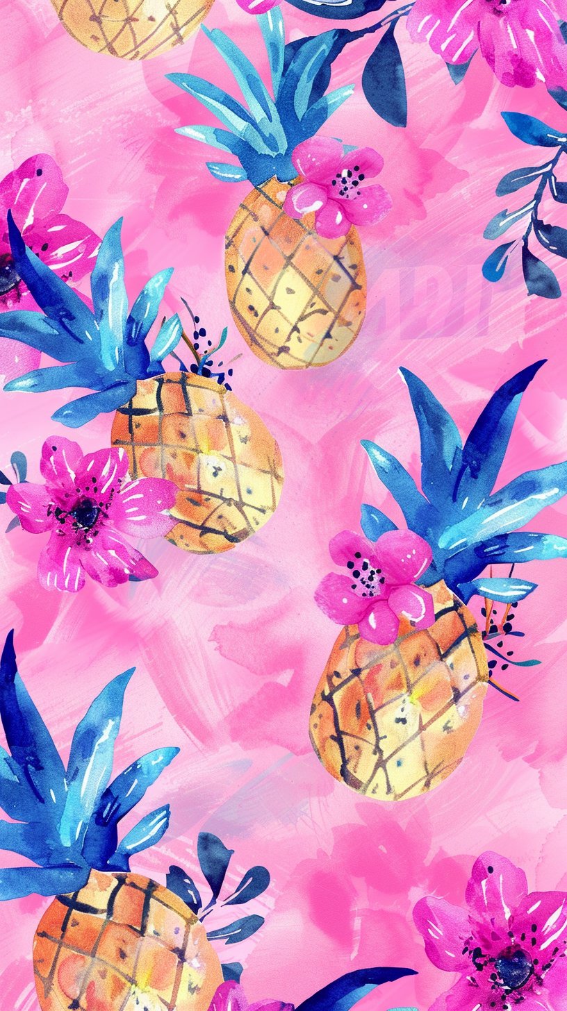 Cheerful Summer Pineapple Wallpaper for All Cellphones