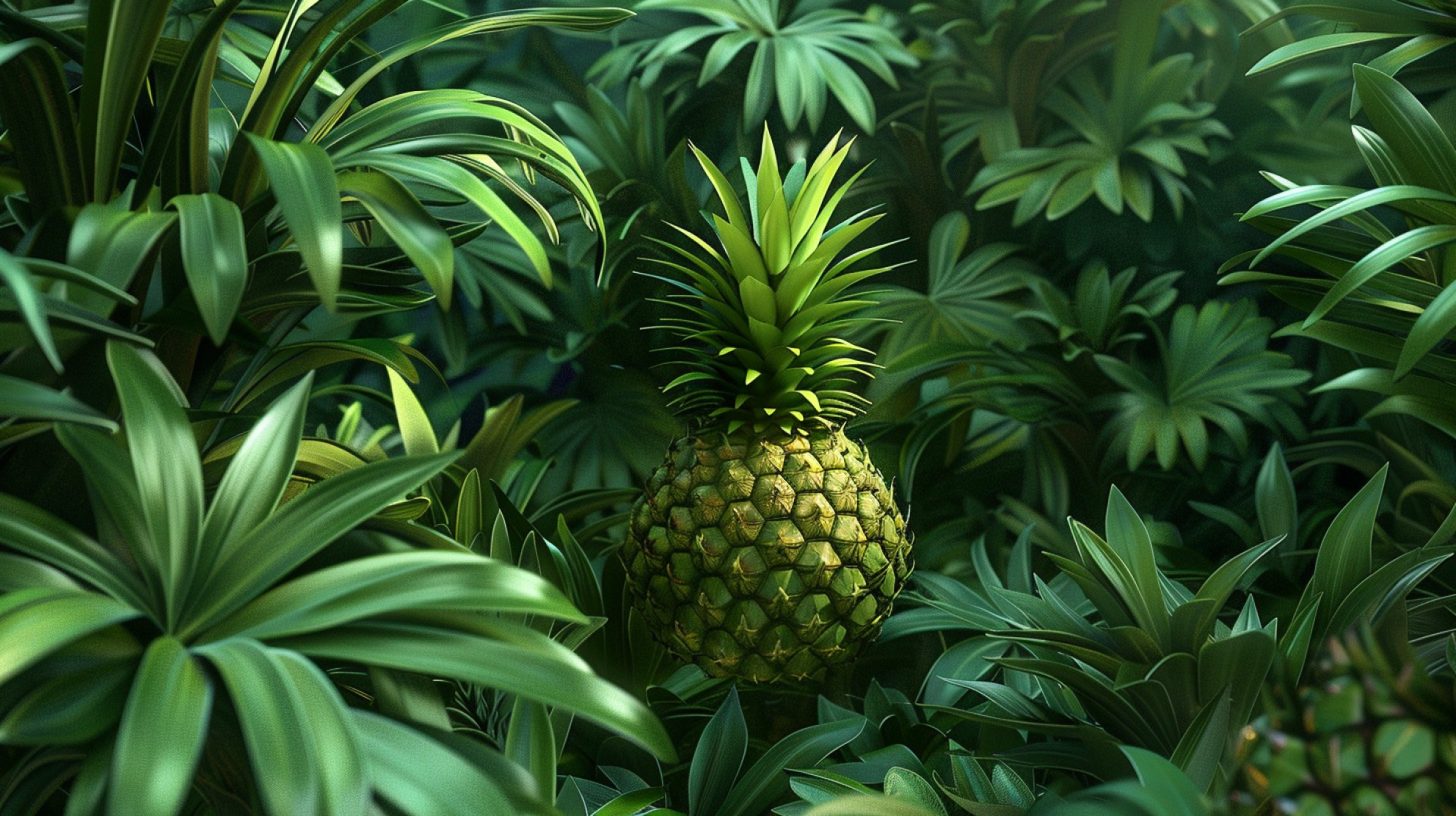 Vibrant Green Pineapple Digital Background for PC Wallpapers