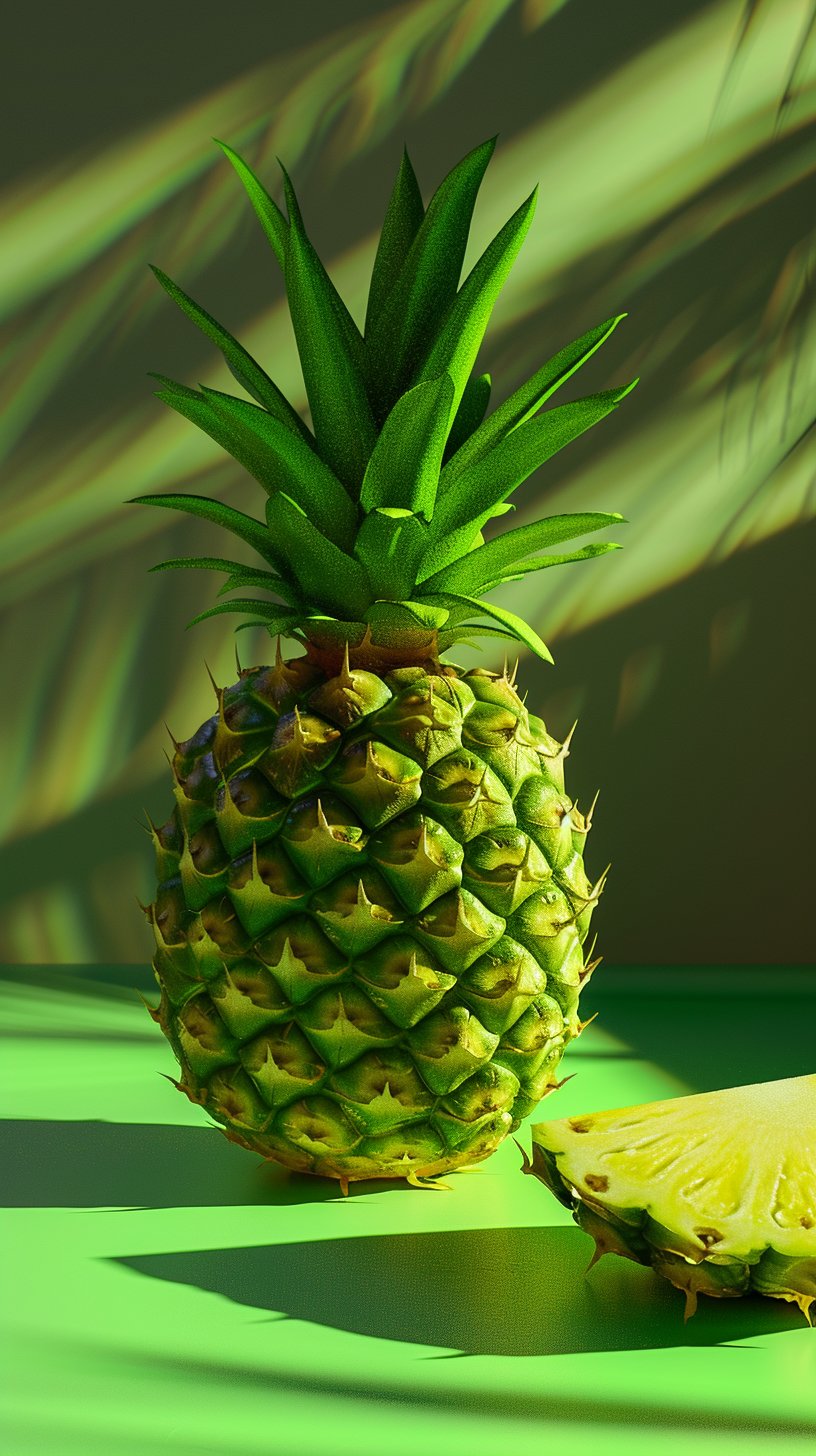 Unique Green Pineapple Digital Backgrounds for Your Mobile Wallpaper