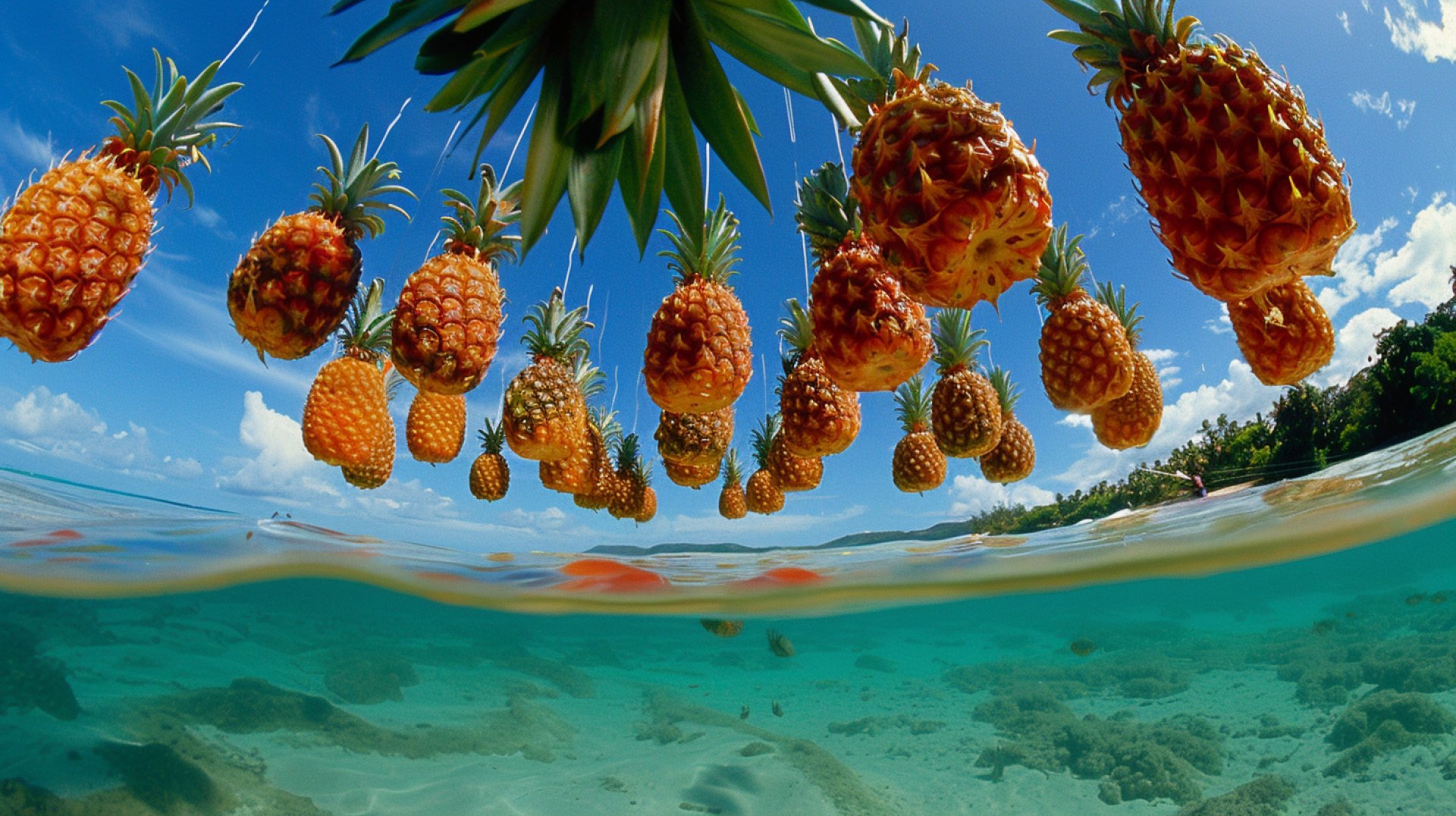 Creative Upside Down Pineapple Images in 8K