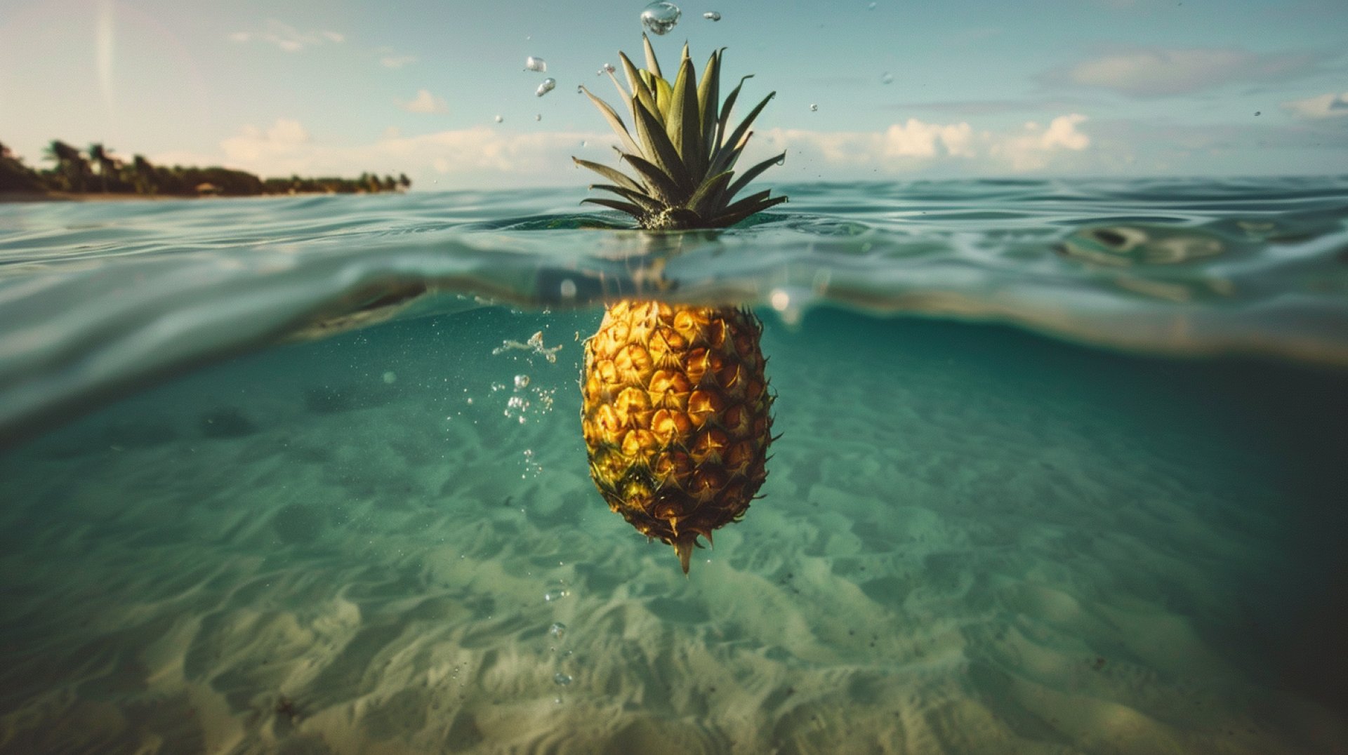 Pictures of Upside Down Pineapple in 16:9 Aspect Ratio