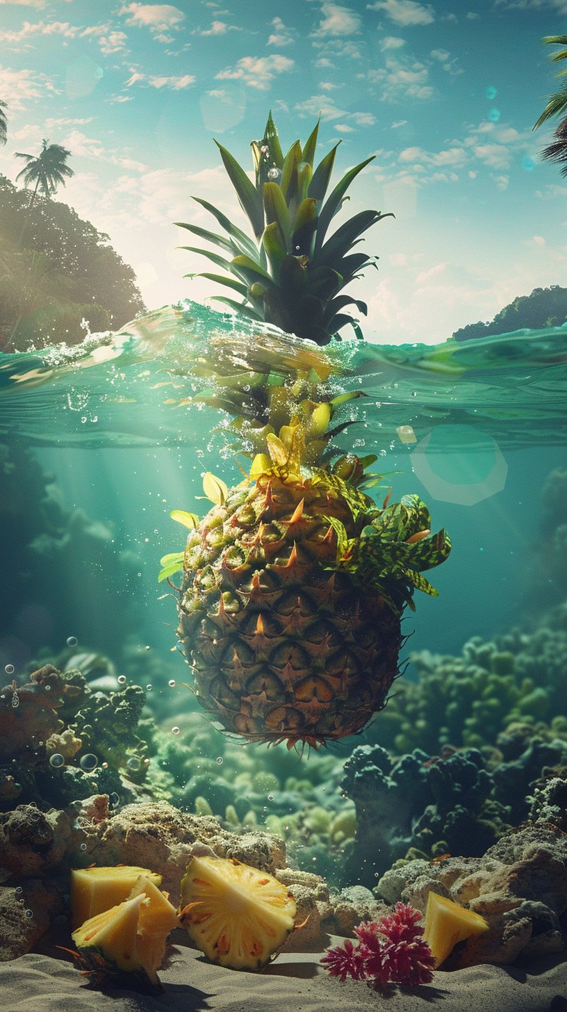 Upside Down Pineapple Images Perfect for 9:16 Format