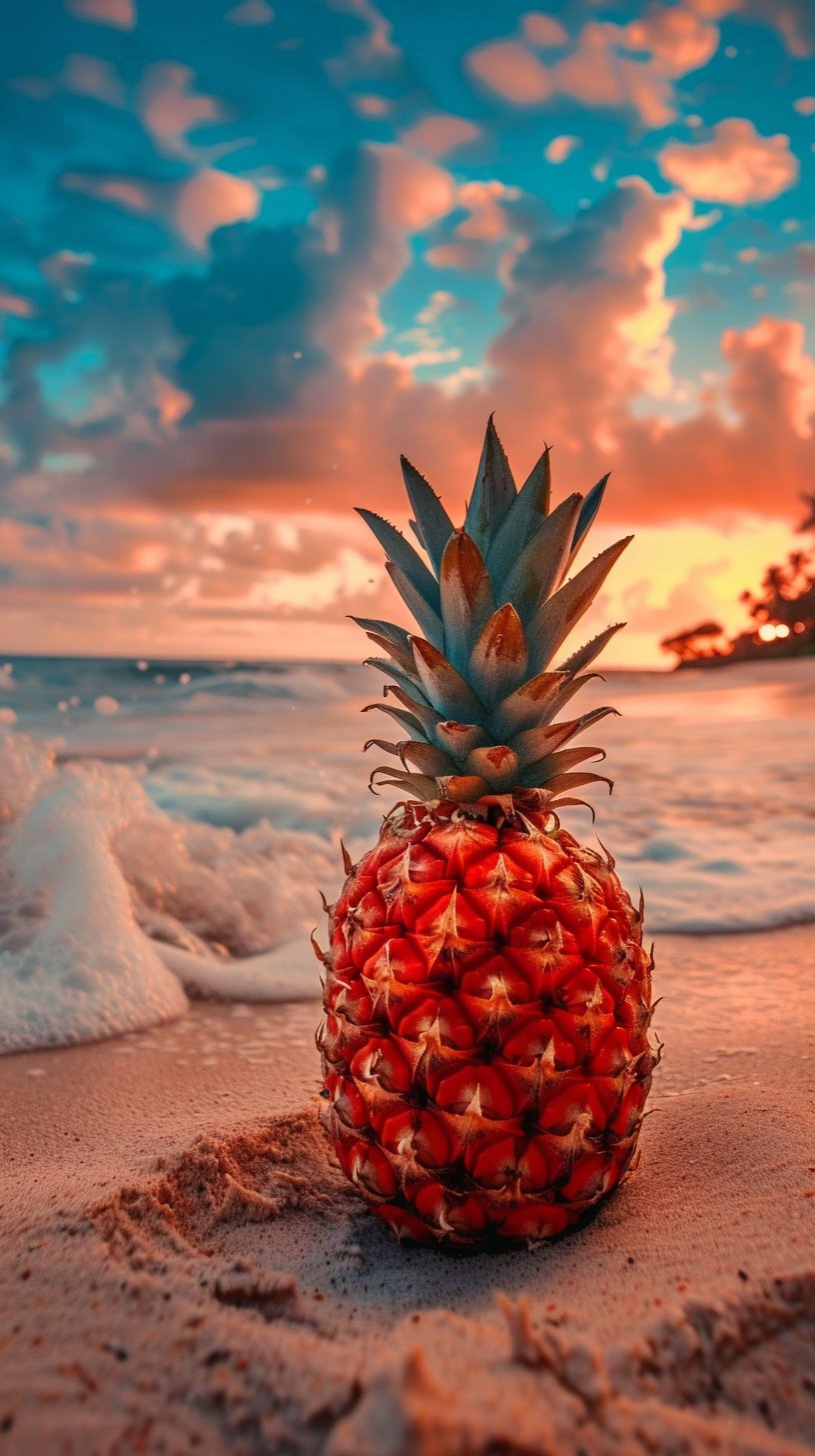 Free HD Digital Background of Upside Down Pineapple