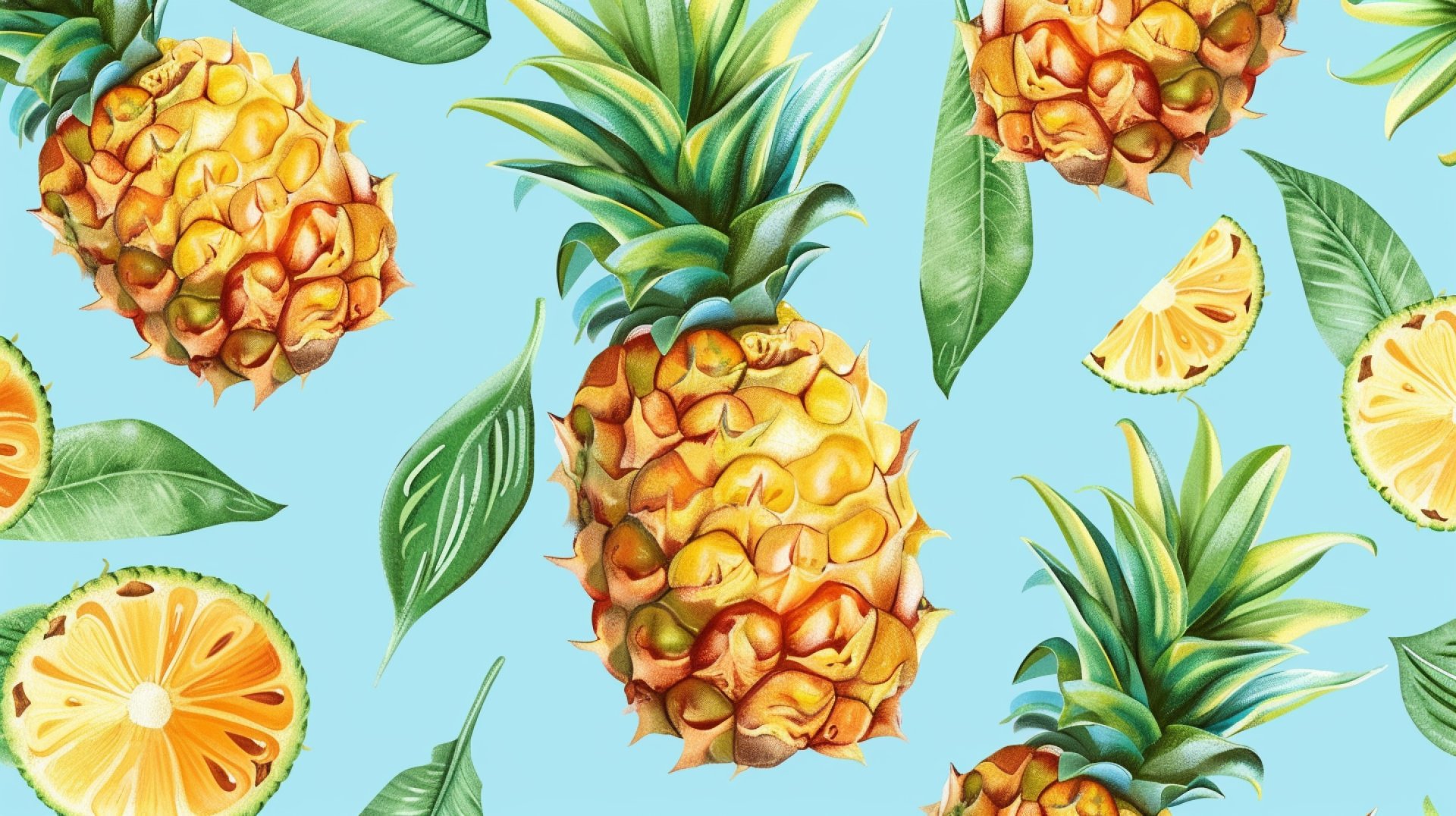 Stylish Pineapple Digital Art: Free Royalty-Free HD Wallpapers