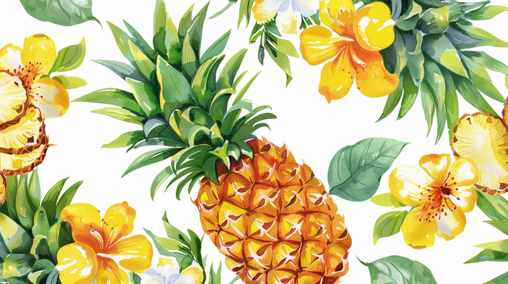 Digital Background: Fresh Pineapple Wallpaper for PC