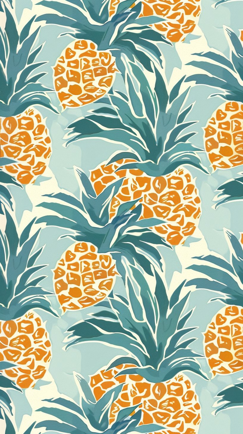 Tropical Pineapple Digital Background for Android Phones