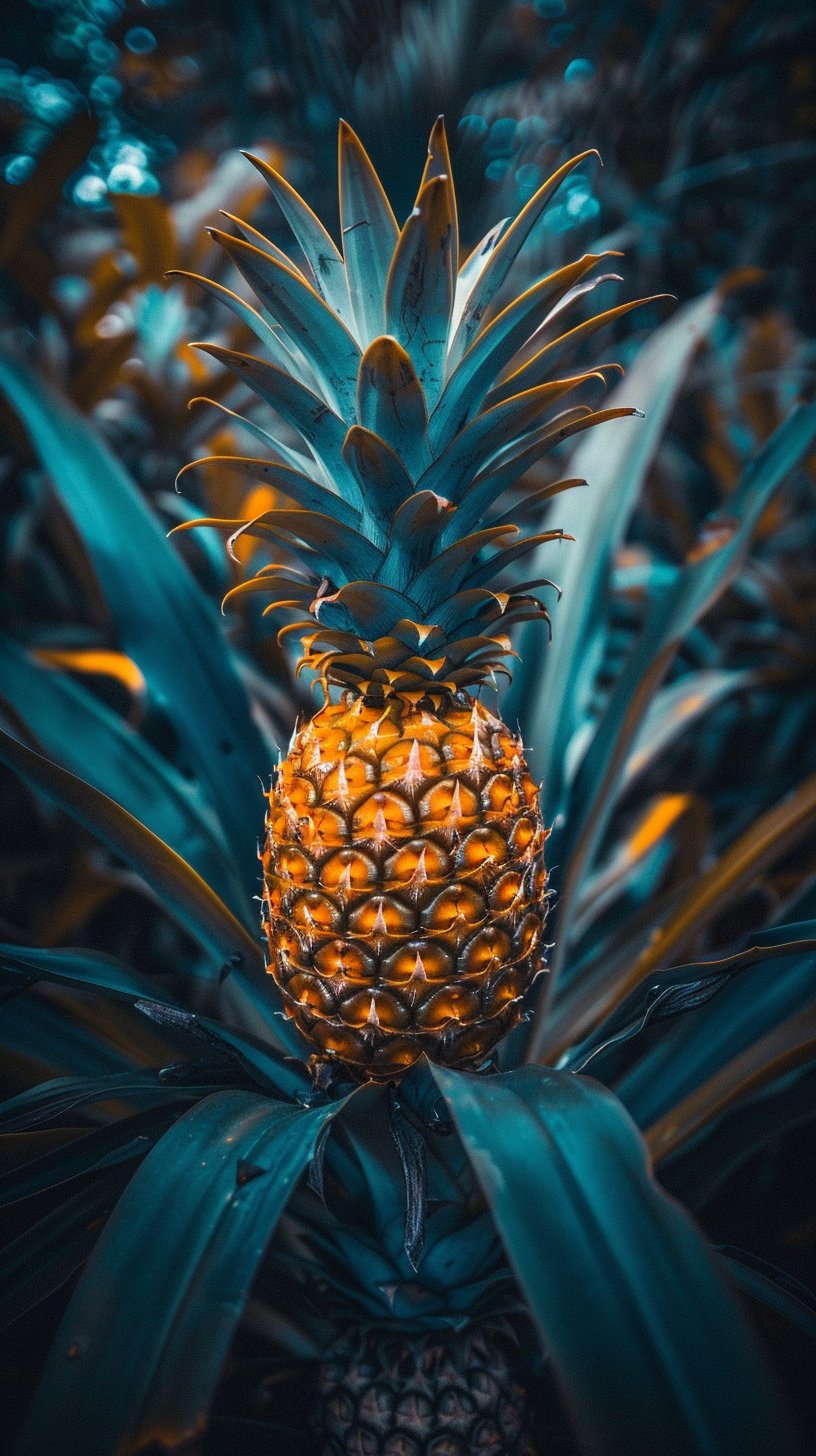 Lush Pineapple Digital Background for Your Mobile Device