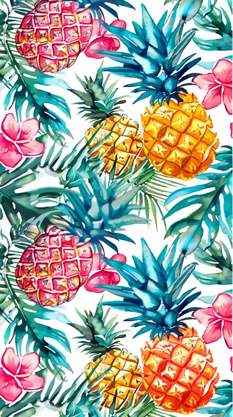 Colorful Pineapple Picture as Your Mobile Wallpaper